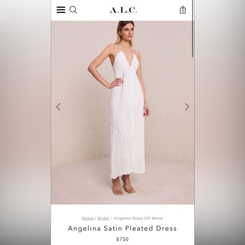 ALC Angelina Satin Pleated Dress
